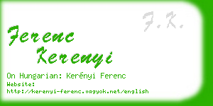 ferenc kerenyi business card